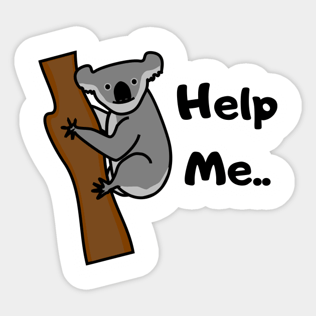 Help me Koala bear asks for help Sticker by summerDesigns